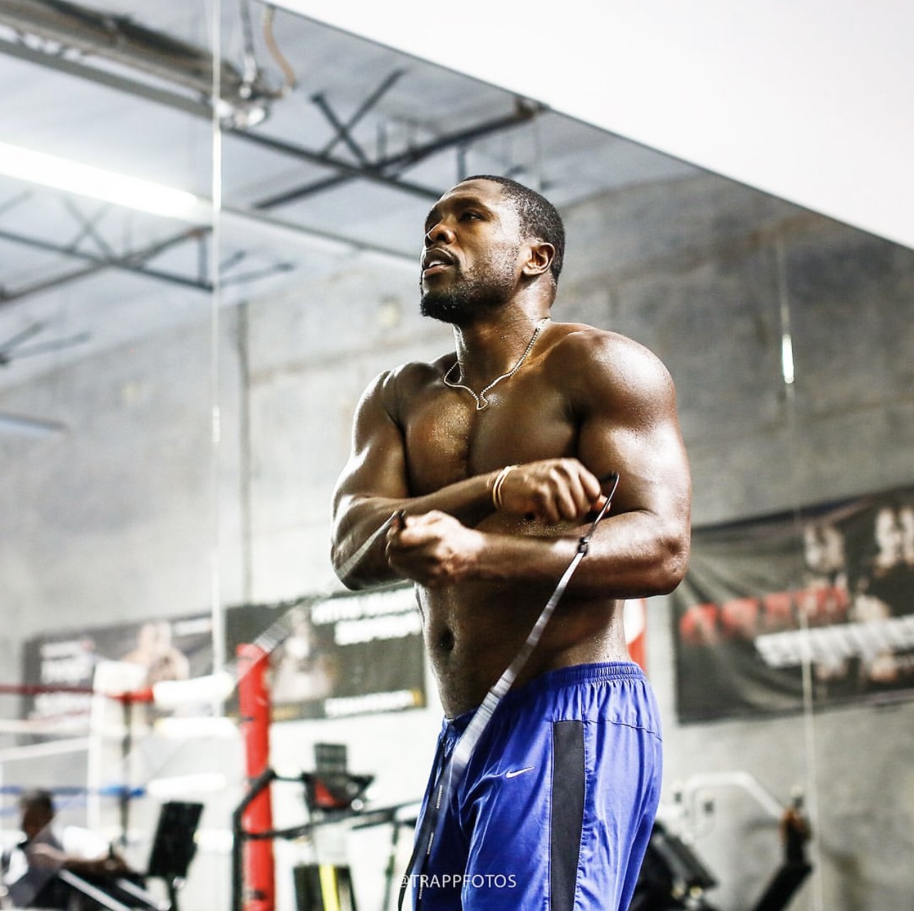 Andre Berto training in the ring